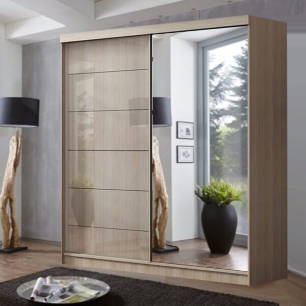 Forever Sliding Wardrobe (Oak) - Sliding Wardrobe With Lights - Home Store UK