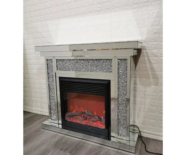 Segmented Diamond Crush Fireplace