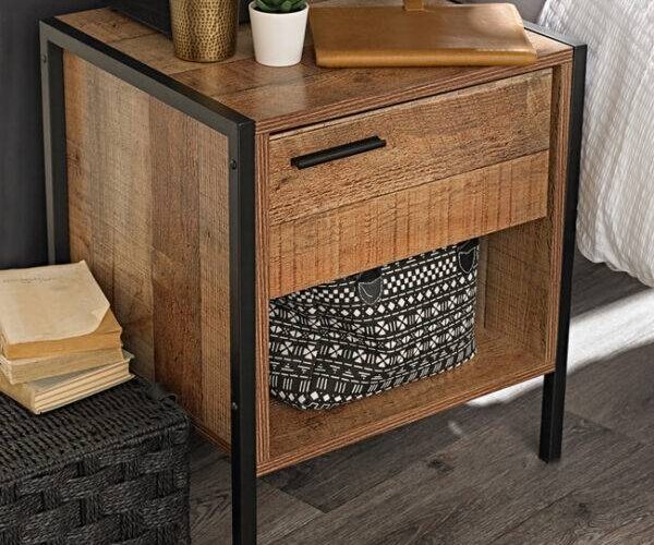 Hoxton Distressed Oak Bedside Table