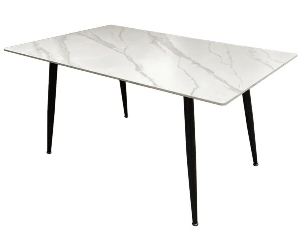 Raven White Marble Effect Dining Table