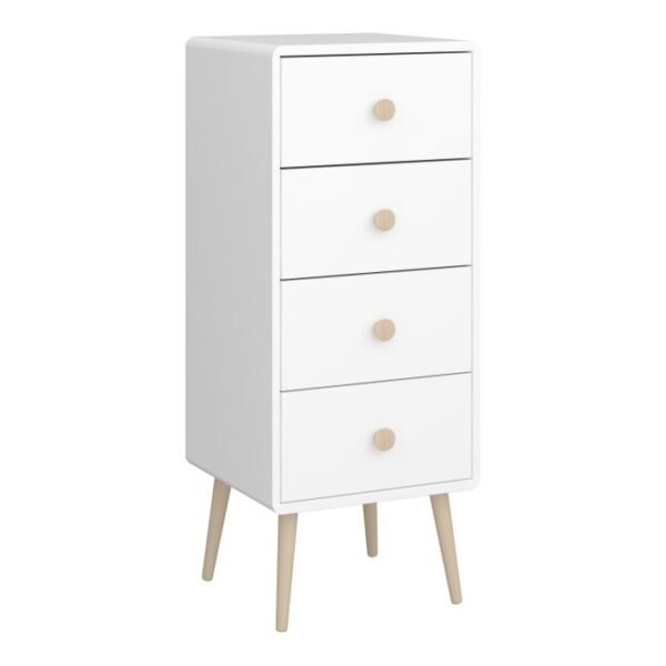 Luna Chest of 4 Drawers in Pure White Chest of Drawer Home Store Uk