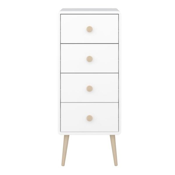 Luna Chest of 4 Drawers in Pure White - Image 2