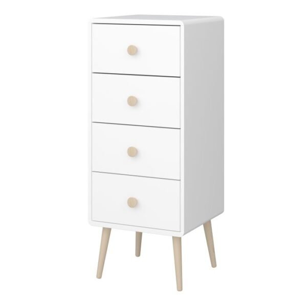 Luna Chest of 4 Drawers in Pure White - Image 3