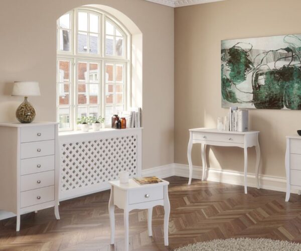 Victoria Mirrored Nightstand in White