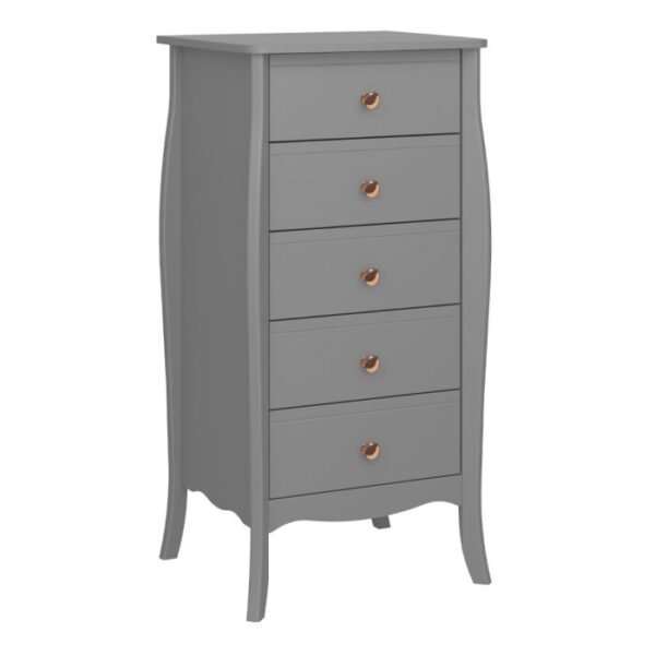 Victoria Drawer Narrow in Folkestone Grey with Rose Gold Colour Handles - Image 5