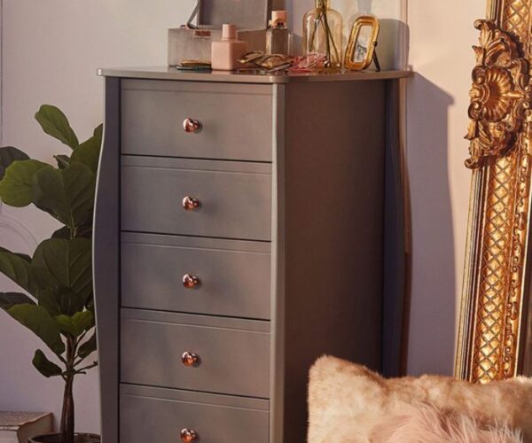 Victoria Drawer Narrow in Folkestone Grey with Rose Gold Colour Handles