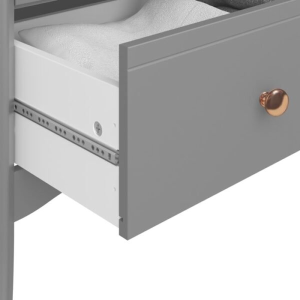 Victoria Drawer Narrow in Folkestone Grey with Rose Gold Colour Handles - Image 3