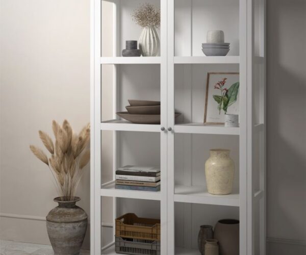 Dawson Showcase Display Cabinet with 2 Doors in Pure White