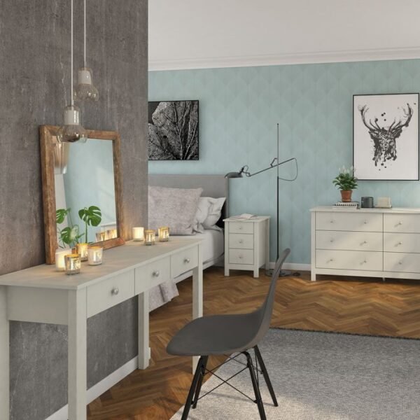 Katie 3 Drawer Dressing Table in Soft Grey Dressing Table Home Store UK