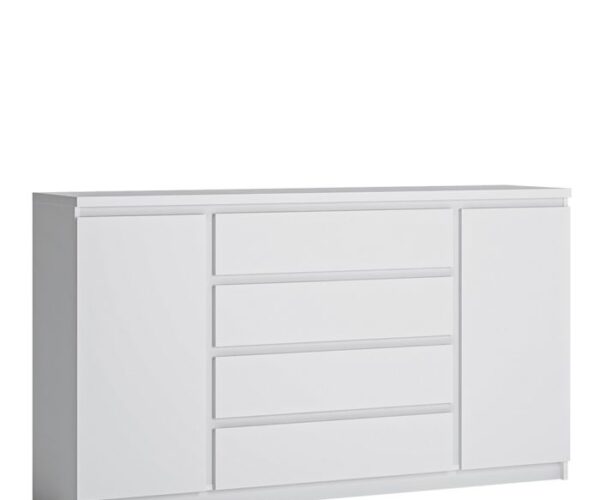 Lake 2 Door 4 Drawer Wide Sideboard in White