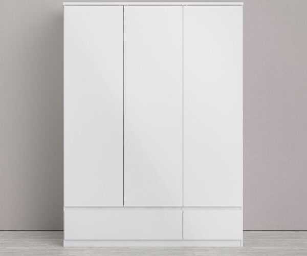 Sydney Wardrobe with 3 Doors 2 Drawers in White High Gloss