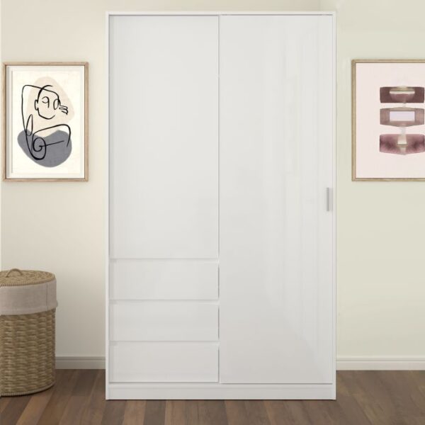 Sydney Wardrobe with 1 Sliding Door 1 Door 3 Drawers Wardrobe Home Store UK