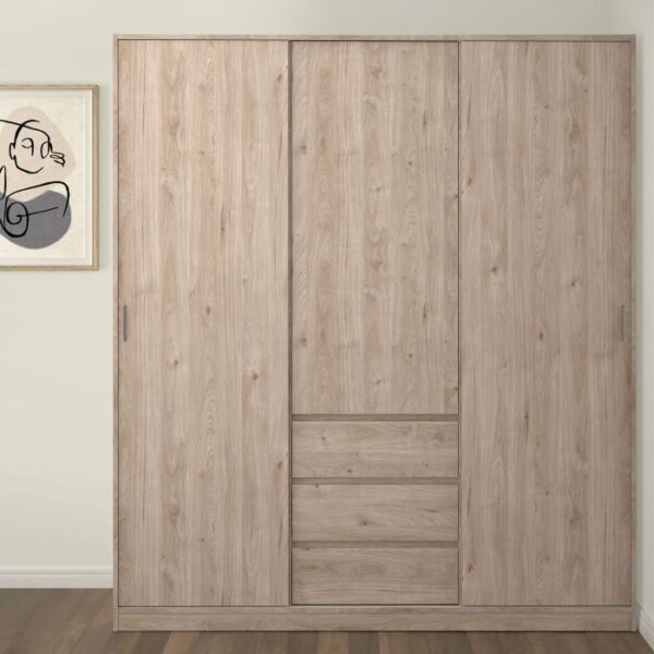 Sydney Wardrobe with 2 Sliding Doors 1 Door 3 Drawers Wardrobe Home Store UK