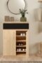 Sydney Shoe Cabinet with 2 Doors 1 Drawer in Jackson Hickory Oak and Black - Shoe Storage Cabinets - Home Store UK
