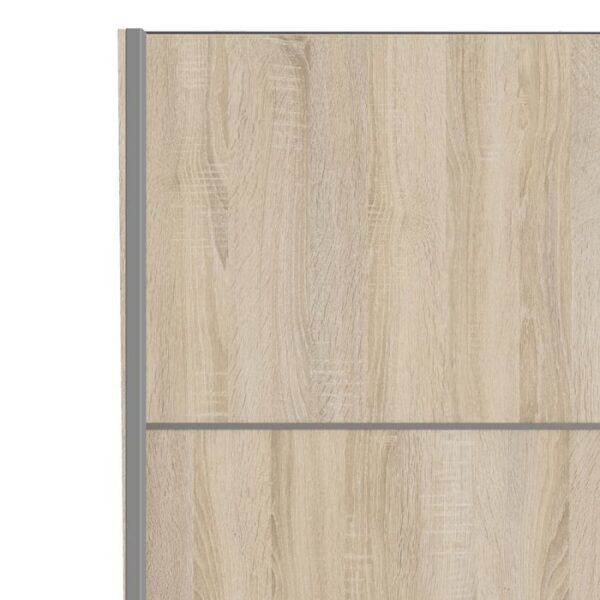 Ross Sliding Wardrobe 120cm in Oak with Oak Doors with 5 Shelves - Image 4