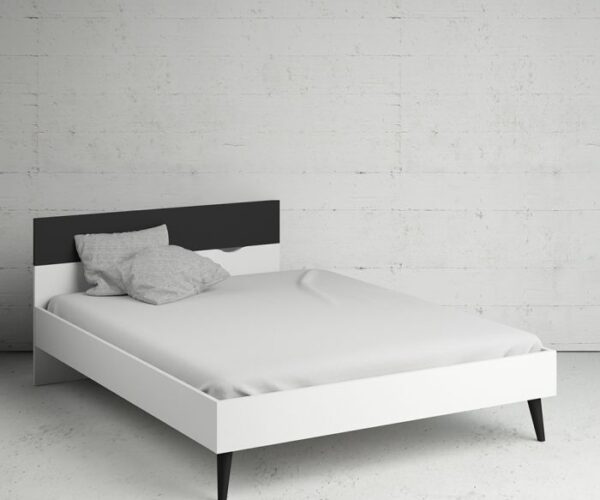 Willow Euro King Bed in White and Black Matt