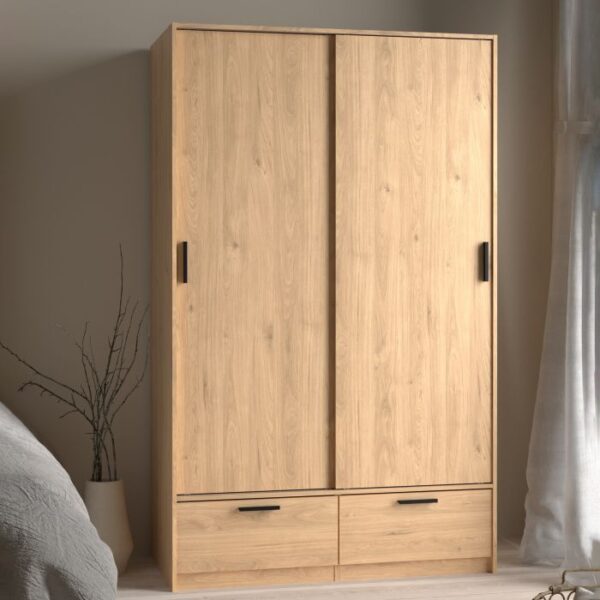 Robe Wardrobe with 2 Doors 2 Drawers in Jackson Hickory Oak - Image 3