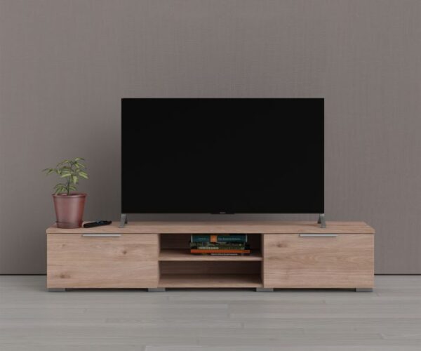 Silver TV Unit 2 Drawers 2 Shelf in Jackson Hickory Oak In stock