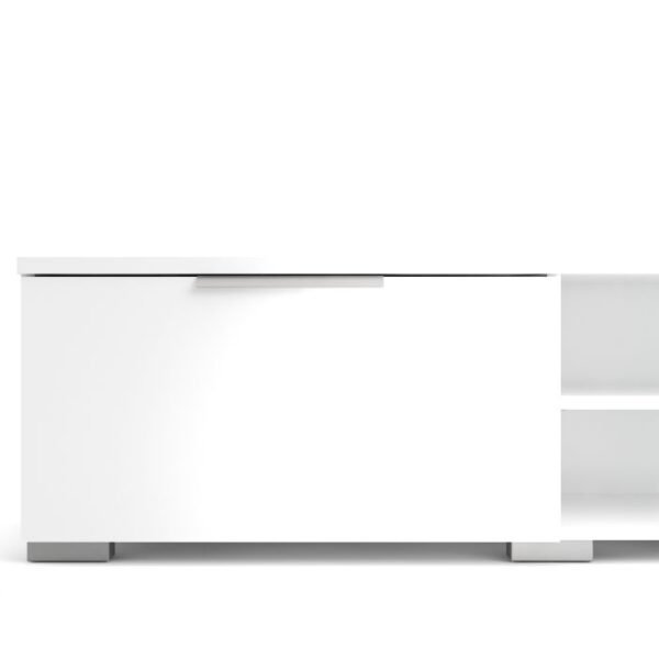 Silver TV Unit 2 Drawers 2 Shelf in White High Gloss - Image 8