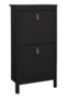 Poppy Shoe Cabinet 2 Flip Down Doors in Matt Black - Shoe Storage Cabinets - Home Store UK