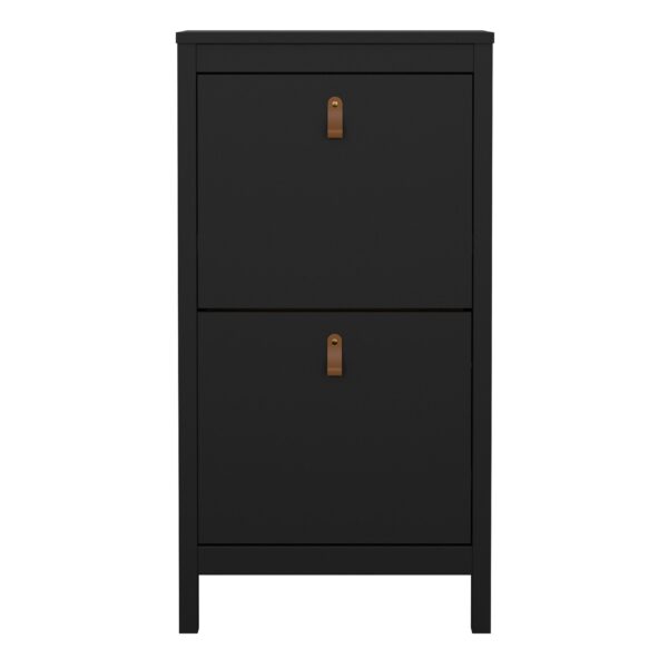 Poppy Shoe Cabinet 2 Flip Down Doors in Matt Black - Image 2