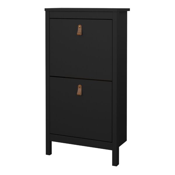 Poppy Shoe Cabinet 2 Flip Down Doors in Matt Black - Image 3