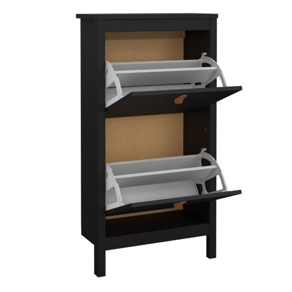 Poppy Shoe Cabinet 2 Flip Down Doors in Matt Black - Image 5