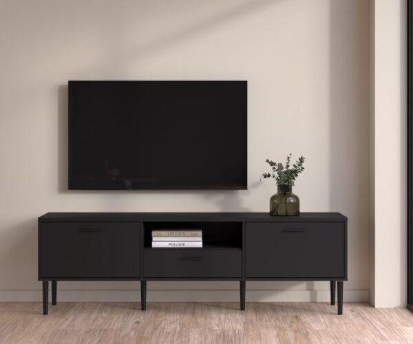 Kenneth TV Unit with 2 Doors 1 Drawer in White/Black