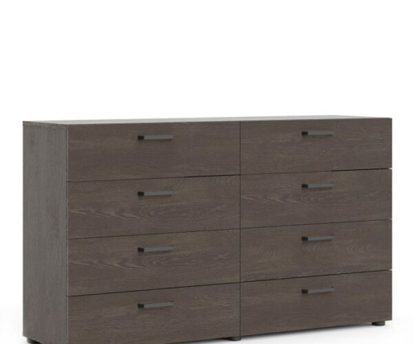 Bryce Double Dresser 8 Drawers in Rovere Gessato Dark Oak