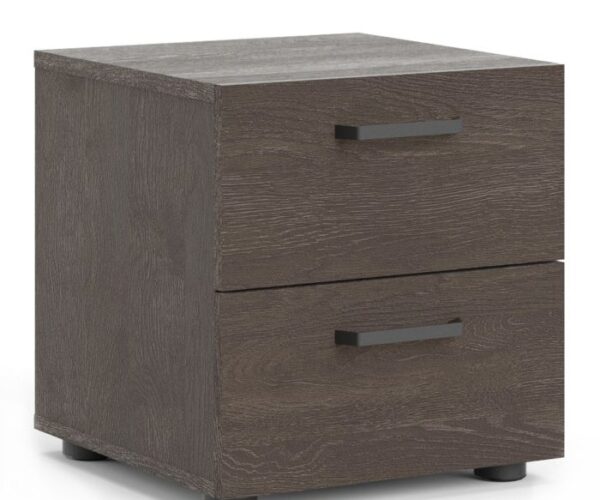 Bryce Nightstand 2 Drawers in Rovere Gessato Dark Oak