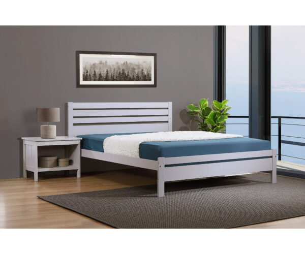 Attley Double Bed Solid Hardwood Grey