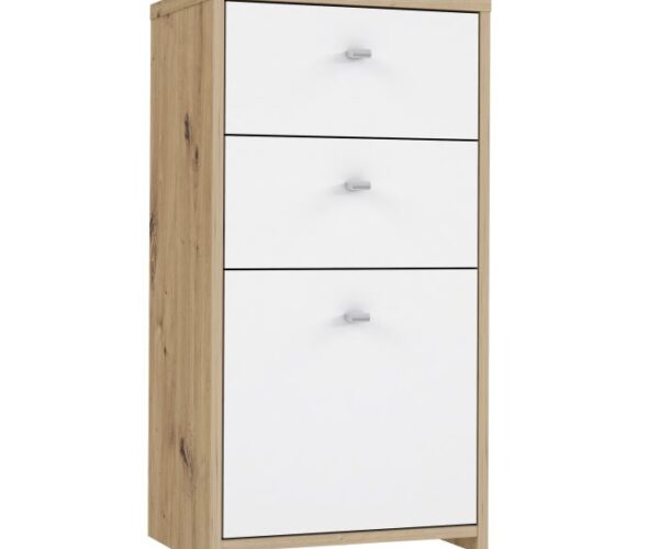 Smith Storage Cabinet 2 Drawers 1 Door in Artisan Oak/White