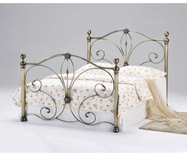 Dina Antique Brass Double Bed