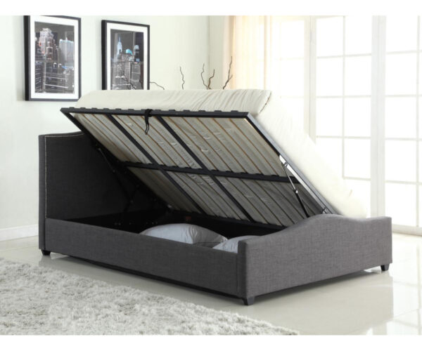 Elena Storage Linen Double Bed Grey