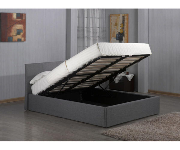 Union Fabric Storage Double Bed Grey