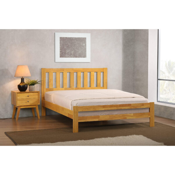 Kenton Double Bed Solid Hardwood Natural Oak - Clearance - Home Store UK