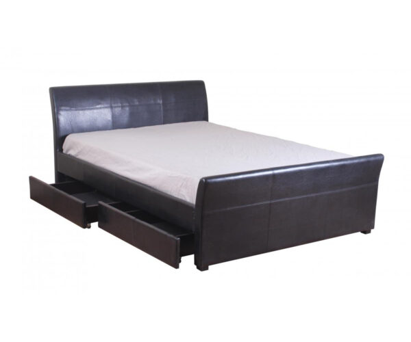 Vivian 4 Drawer PVC Double Bed