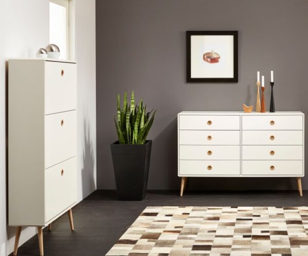 Cole Shoe Cabinet 3 Flip Down Doors in White