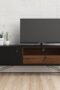 Stevens TV Unit 1 Door 1 Drawer in Matt Black Walnut - TV Stands - Home Store UK