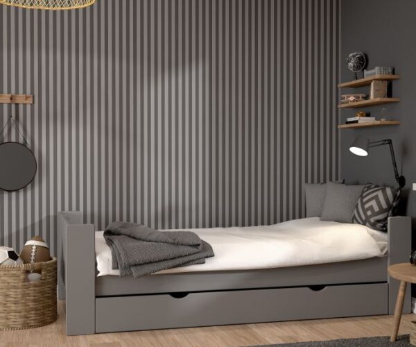 Perry For Kids Single Bed in Grey