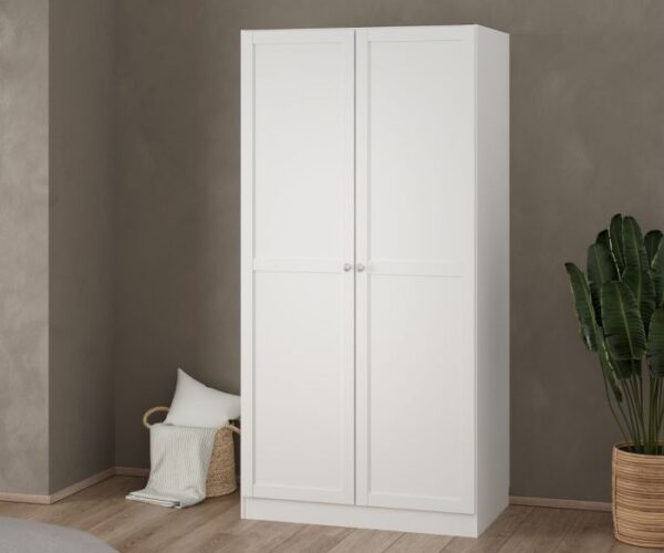 Brando Wardrobe with 2 Frame Doors in White.