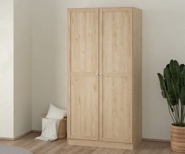 Collection Wardrobe with 2 Frame Doors in Jackson Hickory.