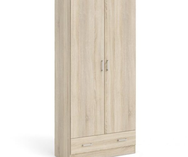 Haven Wardrobe with 2 Doors + 1 Drawer in Oak 1750.