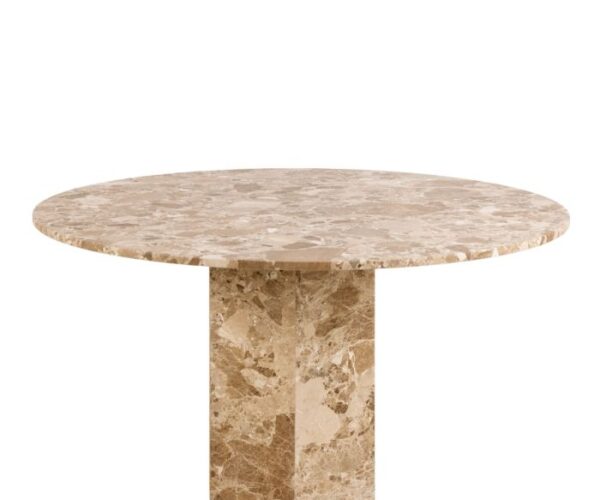 Paros Round Dining Table in Brown Marble.