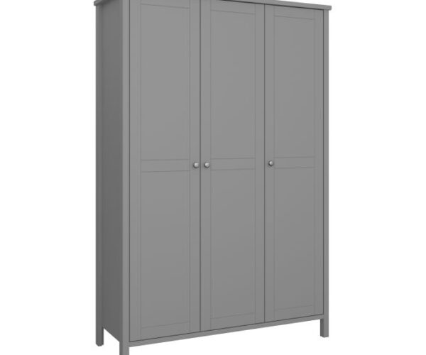 Scandi 3 Door Wardrobe Grey.