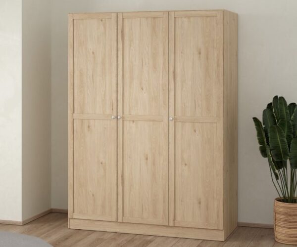 Signature Wardrobe with 3 Frame Doors in Jackson Hickory Oak.