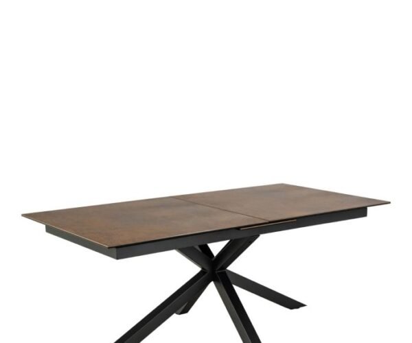 Utopia Extendable Dining Table with Ceramic Rusty Brown Top 200cm.