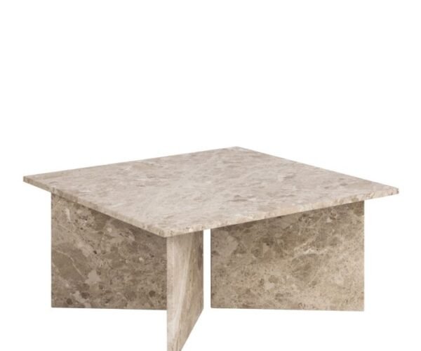 Chic Square Coffee Table in Brown Marble.