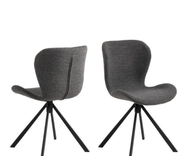 Elegant Swivel Dining Chairs in Grey Fabric Set of 2.