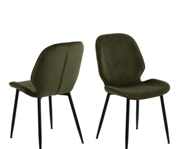 Elise Dining Chair in Olive Green Set of 4.